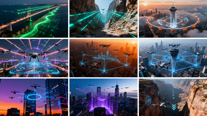 无人机空中交通导航 智慧城市 空中导航