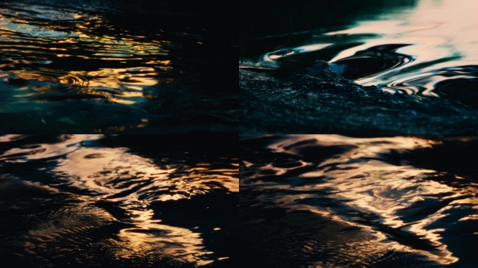 金色涟漪抽象水流波纹动态水景
