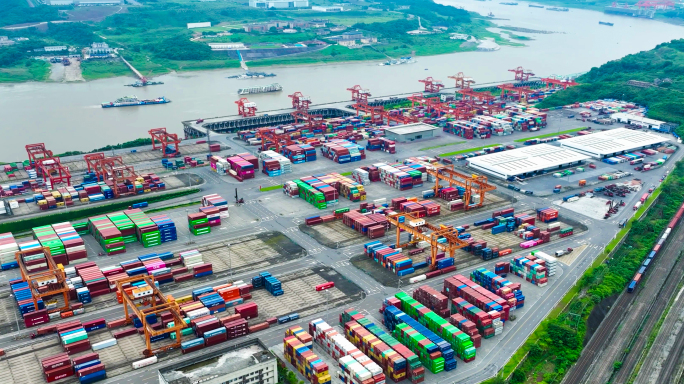 重庆果园港港口码头航拍合集