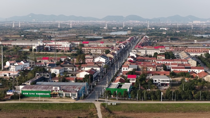 武汉蔡甸桐湖正街香炉山村桐湖社区航拍