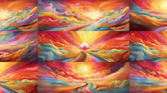 炫彩流云中国风祥云背景