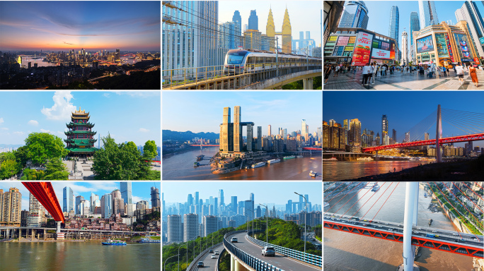 重庆城市风光河流航拍延时合集