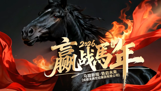 2026马年标题文字片头主视觉KV背景