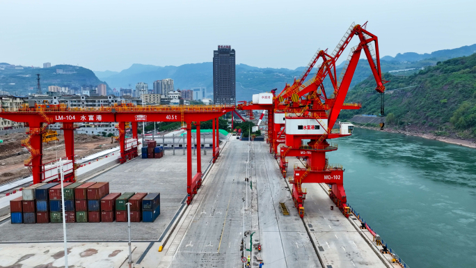 云南水富港码头航拍