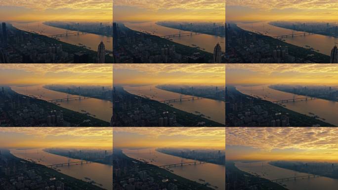 武汉长江江景城市天际线