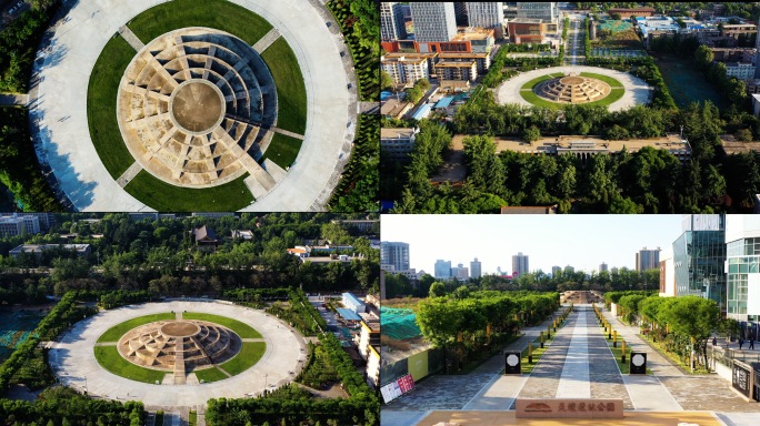 西安古建筑天坛航拍