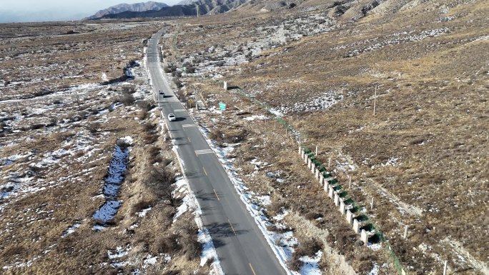 航拍 贺兰山 宁夏 u银川 冬季