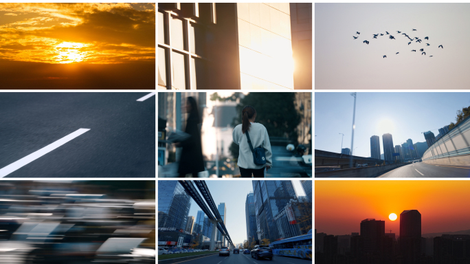 城市繁华快节奏生活穿梭人文意境转场快闪