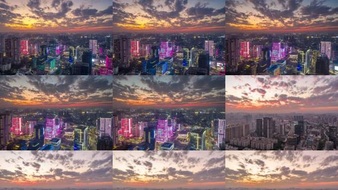 白云区设计之都火烧云黄昏延时