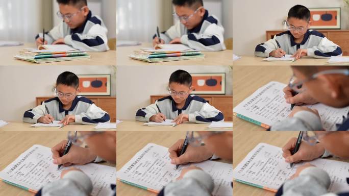 小学生居家写作业