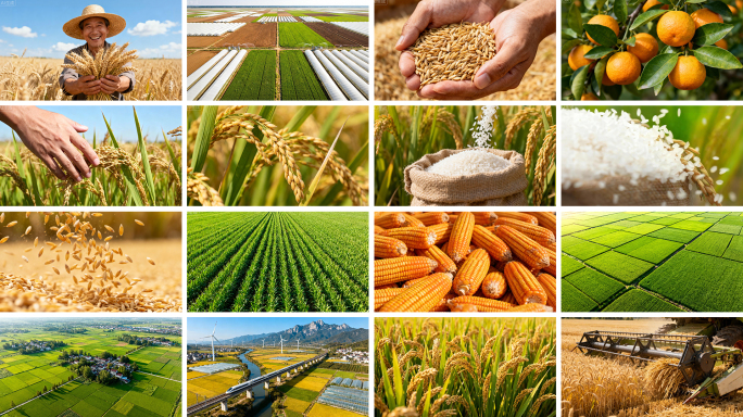 农业农村水稻乡村振兴农业丰收中国田野风光