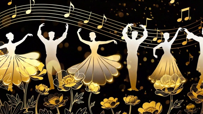 欢乐的跳吧 宽屏MV 金色民族新疆舞背景