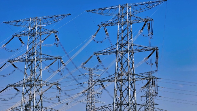 【9段】城市电网电力高压电塔航拍