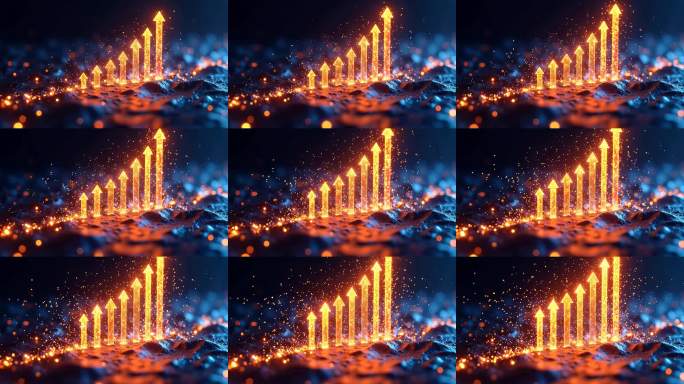 金色上升箭头动画