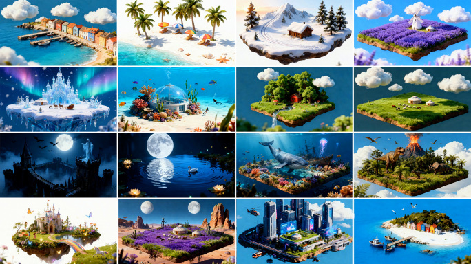 创意微缩景观动画素材