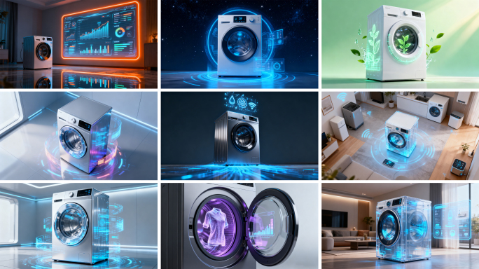 智能洗衣机科技展示 智能家居洗护新体验