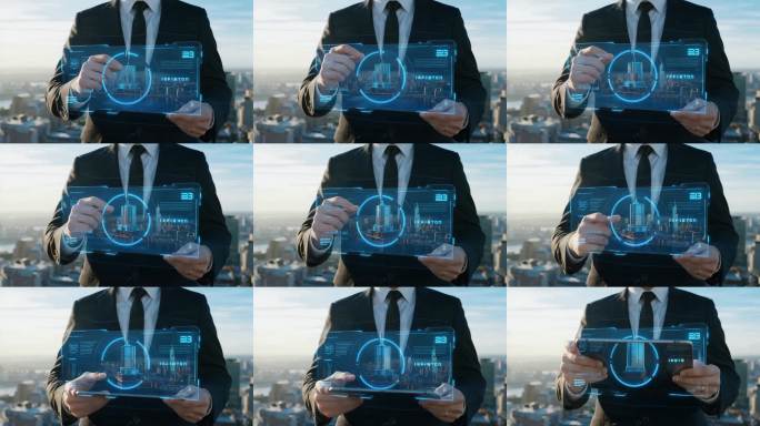 全息界面操作科技感商务