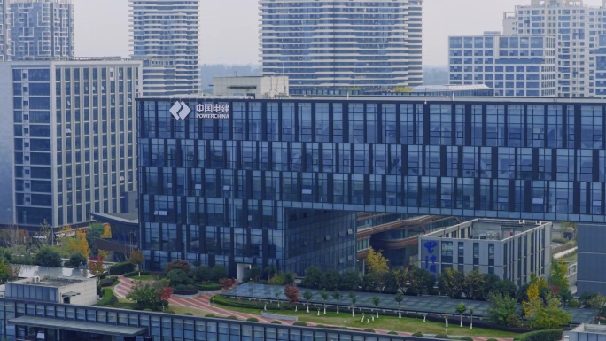 6K中国电建航拍电建logo