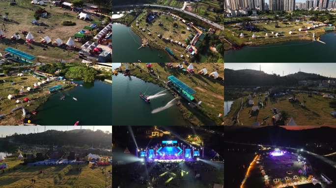 「航拍」百色沙洲花园音乐节4k60p