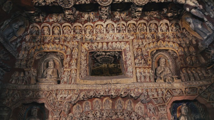 大同云冈石窟佛像艺术实拍升格