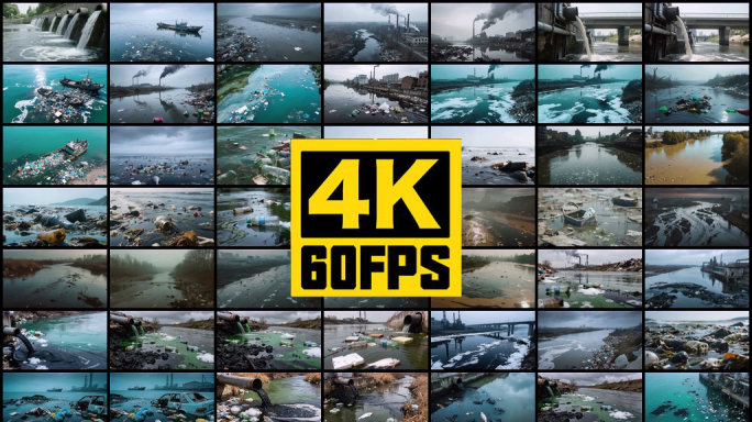 4K高清60帧水污染环境破坏视频素材合集
