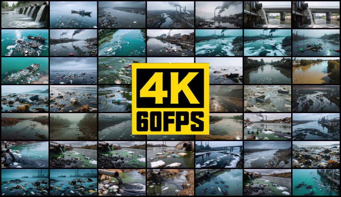 4K高清60帧水污染环境破坏视频素材合集