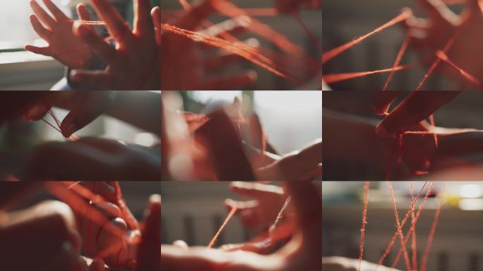 翻花绳 童年 怀旧 游戏 视频 素材