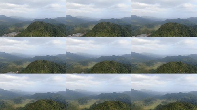 航拍连绵青山群峰