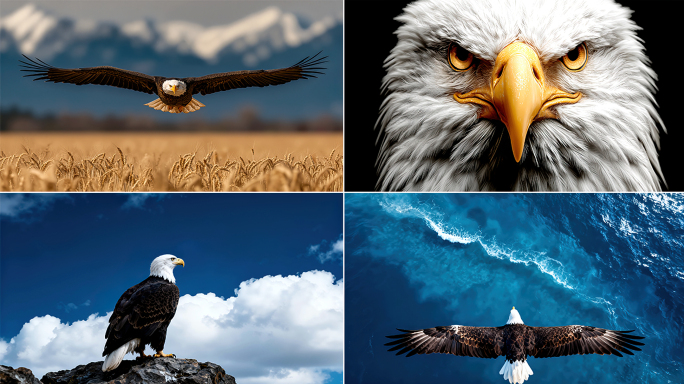 雄鹰展翅翱翔天际