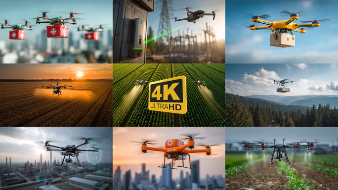 4K低空经济无人机科技应用作业