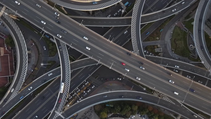 长沙湘府路万家丽高架晚高峰车流延时拍摄