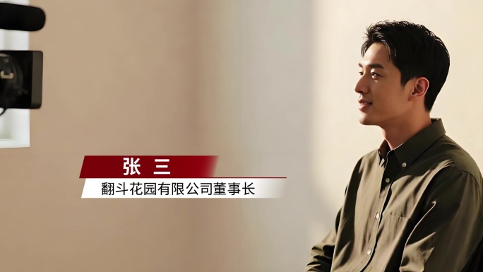 红白简洁人名条AE模板