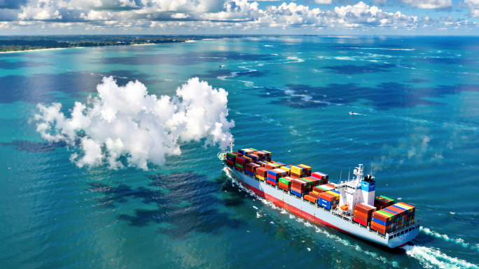 全球贸易港口物流远洋货轮集装箱运输