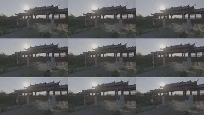 乐至县牌楼建筑航拍