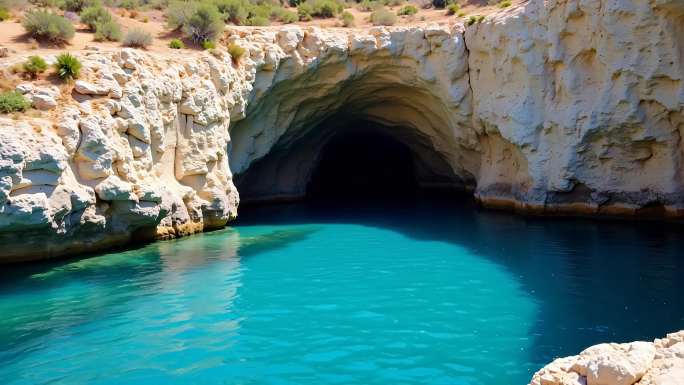 蓝色洞穴自然景观