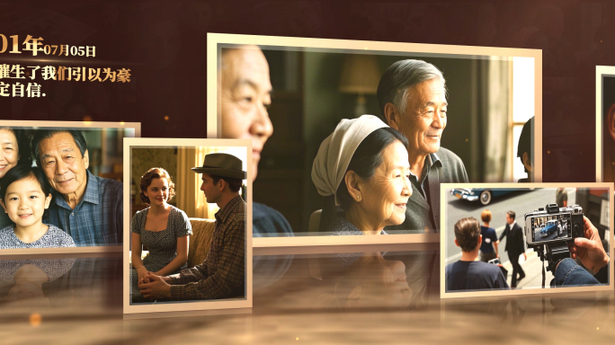 超宽屏历史老照片展示图文展示怀旧AE模板