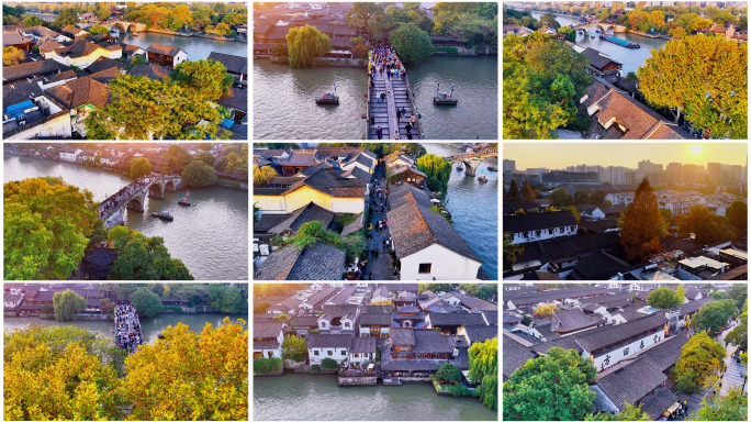 2025唯美古运河大运河夕阳秋色初冬风景