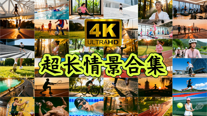 健身跑步瑜伽健康生活体育运动场景合集