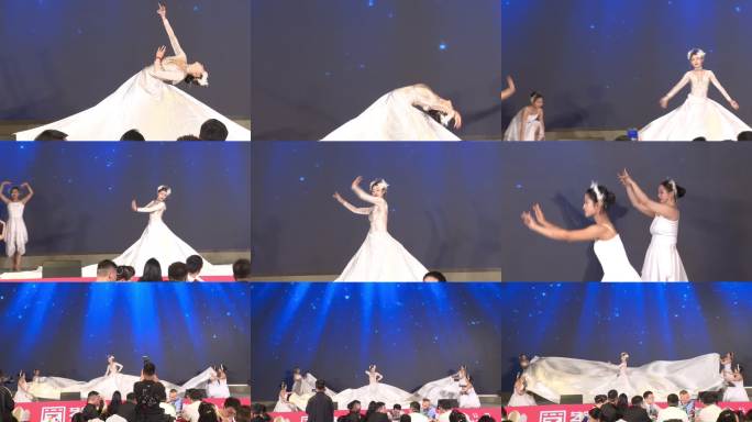 舞台唯美白色舞蹈表演