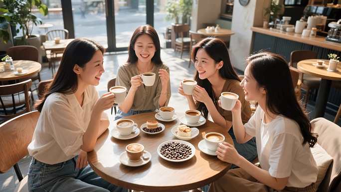 年轻女性下午茶时光