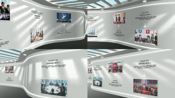 展厅空间企业发展历程时间轴AE模板