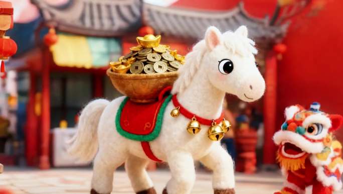 新春发财马拜年