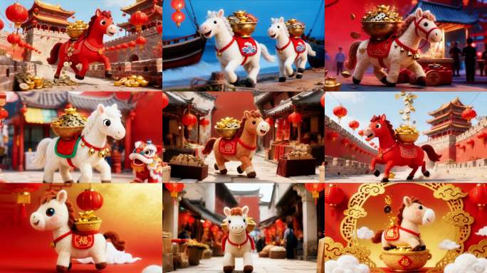 新春发财马拜年