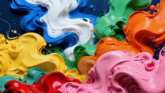 彩色颜料动感泼溅