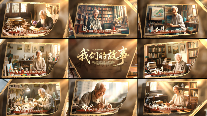 温馨历史回忆怀旧老照片相册展示