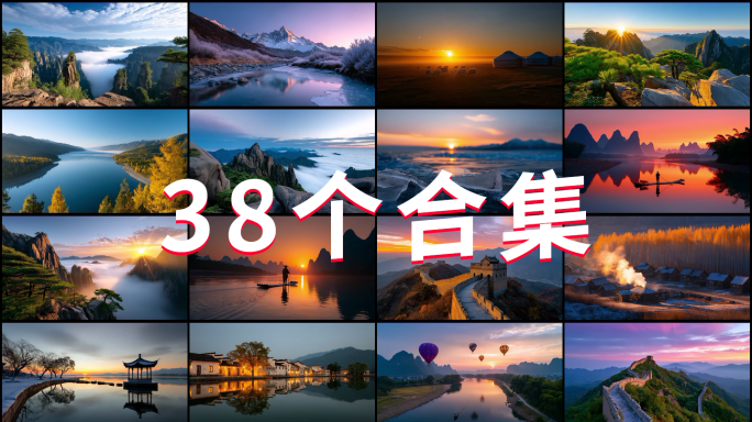 中国山水风光美景日出日落自然景观