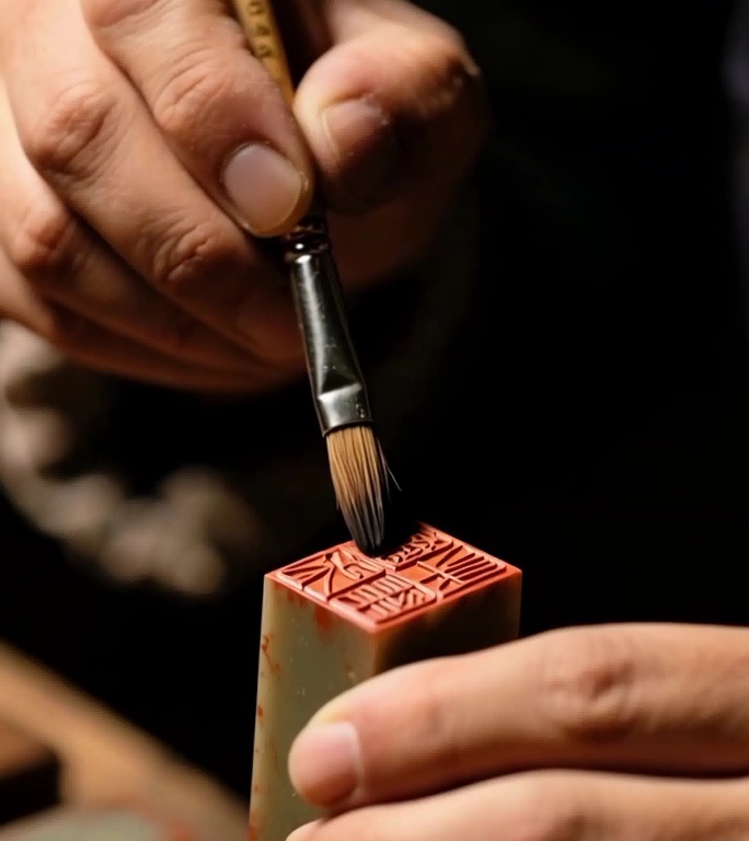 非遗篆刻，匠人雕刻印章技艺展示