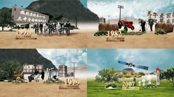 大事记改革开放图文穿梭AE原创