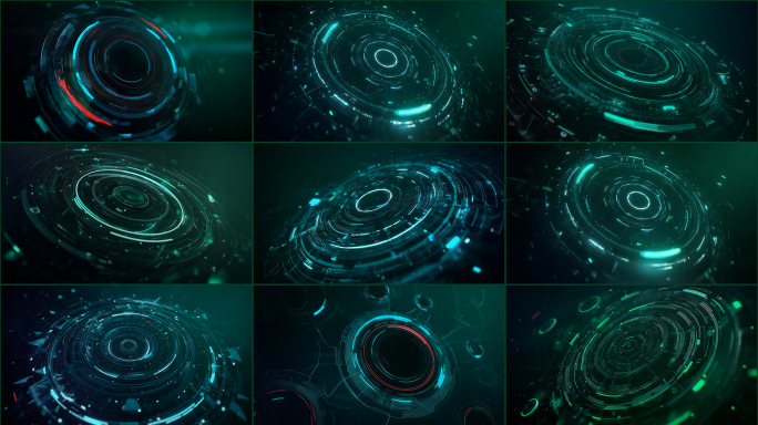 赛博朋克全息科技HUD光环动画