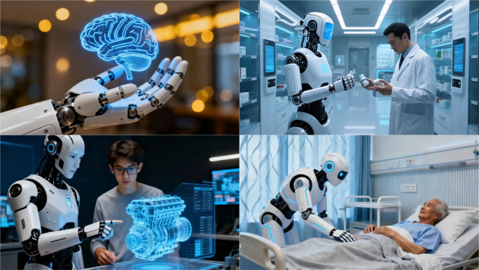 AI机器人多场景工作生活应用展示